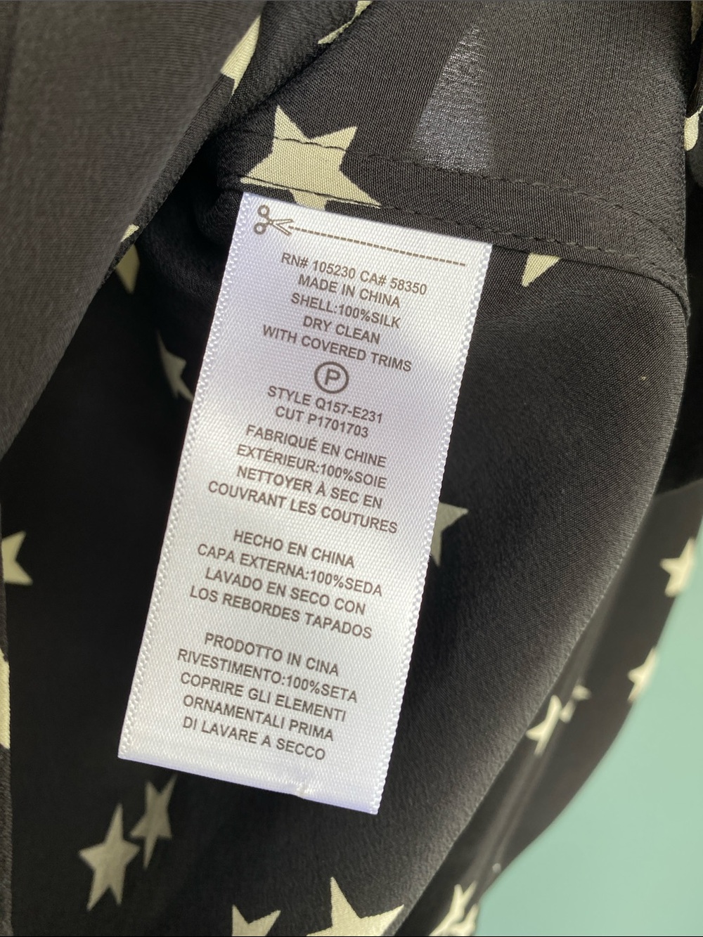 Equipment Black Star Print Silk Blouse - Picture 6 of 8